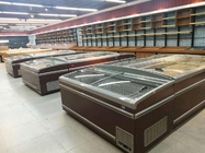 il congelatore lungo dell'esposizione della carne/pesce di 2.1M, congelatore dell'isola del supermercato ha dipinto il materiale